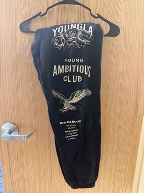 Mens YoungLa Black Graphic Sweatpants